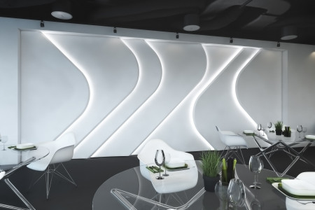 Гипсовая световая 3D панель Zaha Techno